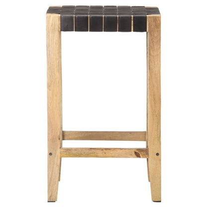 Barhocker 2 Stk. Schwarz Echtleder 75 cm - Pazzar.ch