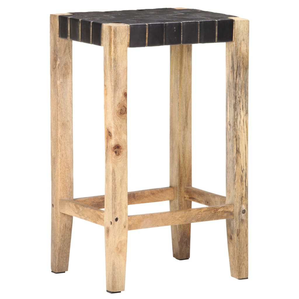 Barhocker 2 Stk. Schwarz Echtleder 75 cm - Pazzar.ch