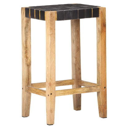 Barhocker 2 Stk. Schwarz Echtleder 75 cm - Pazzar.ch