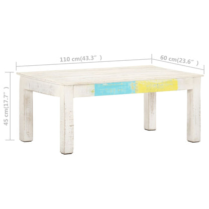 Couchtisch Weiß 110x60x45 cm Massivholz Mango - Pazzar.ch