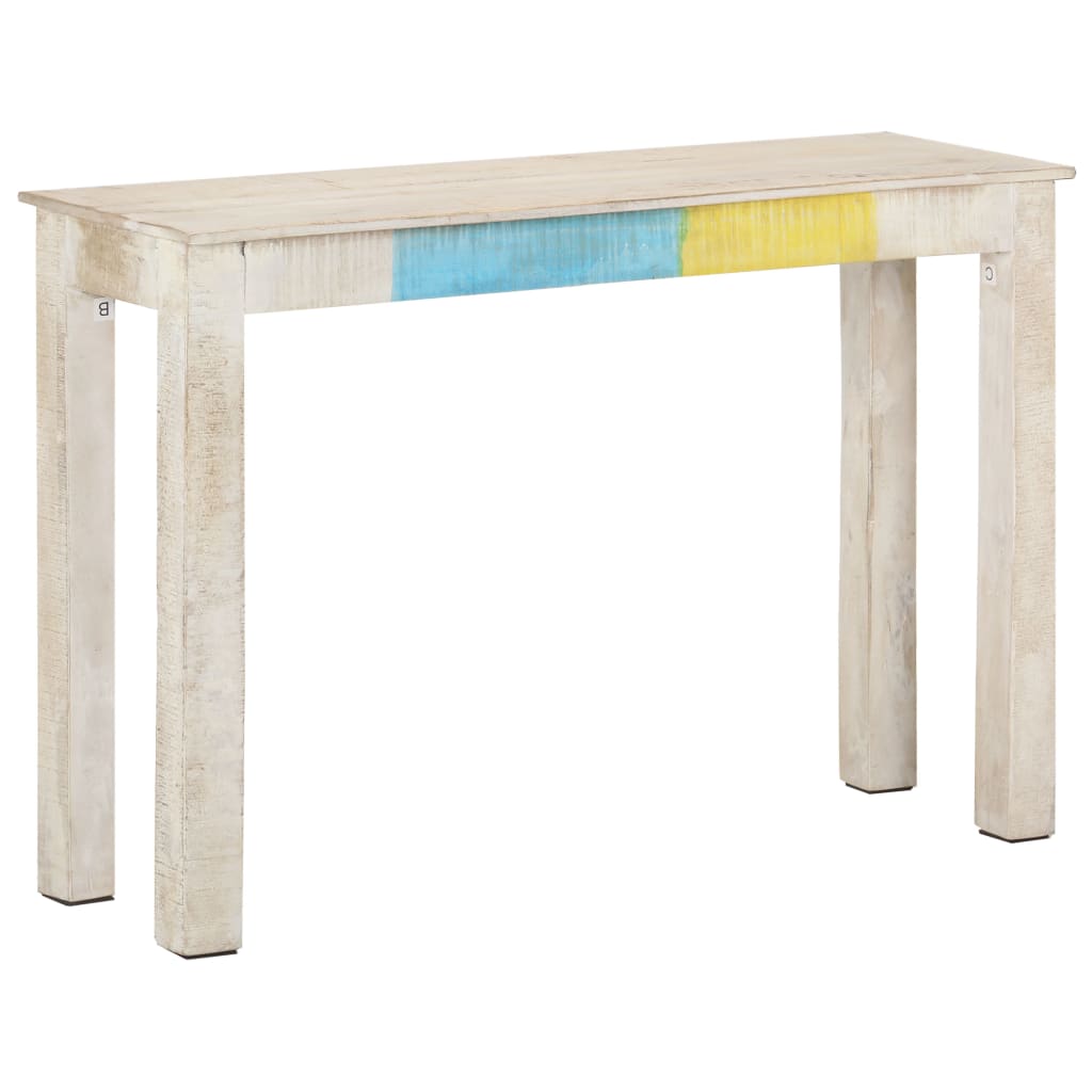 Konsolentisch Weiß 115x35x77 cm Raues Mangoholz - Pazzar.ch