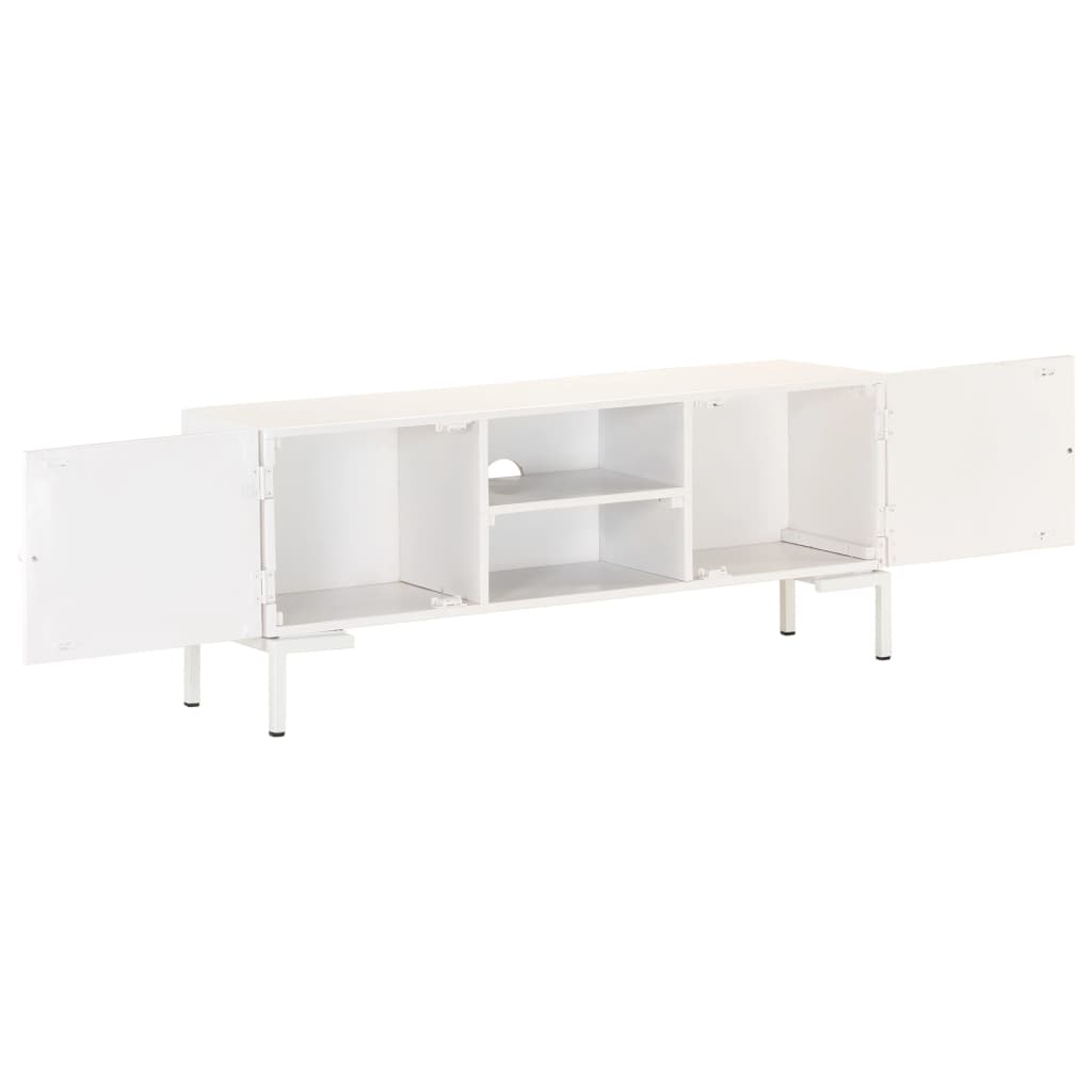 TV-Schrank Weiß 115x30x46 cm Massivholz Mango - Pazzar.ch