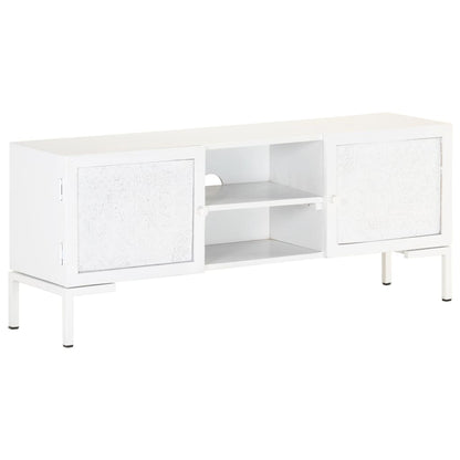 TV-Schrank Weiß 115x30x46 cm Massivholz Mango - Pazzar.ch