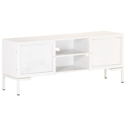 TV-Schrank Weiß 115x30x46 cm Massivholz Mango - Pazzar.ch