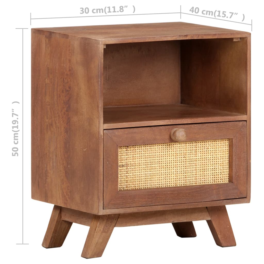 Nachttisch 40x30x50 cm Mango Massivholz - Pazzar.ch