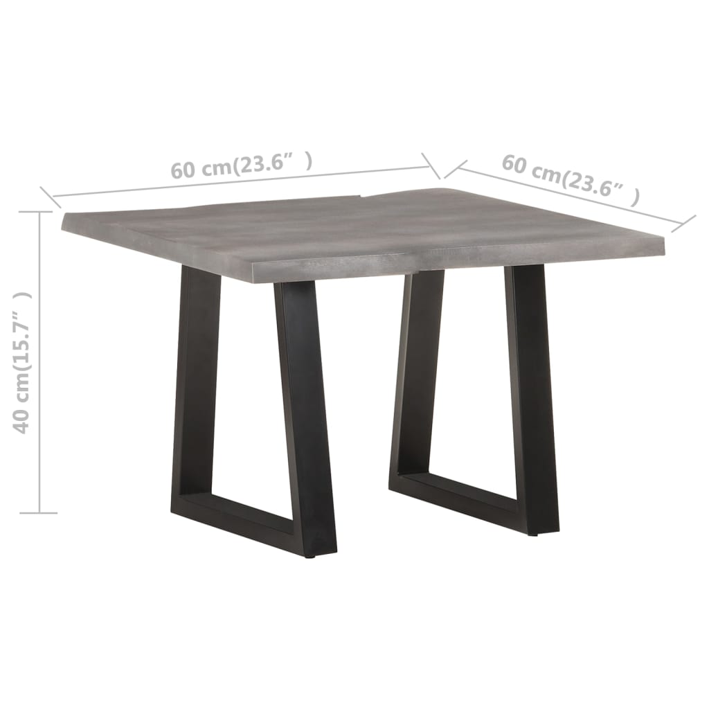 Couchtisch mit Baumkanten 60x60x40 cm Massivholz Akazie - Pazzar.ch