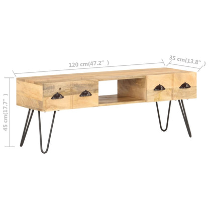 TV-Schrank 120x35x45 cm Mango Massivholz - Pazzar.ch