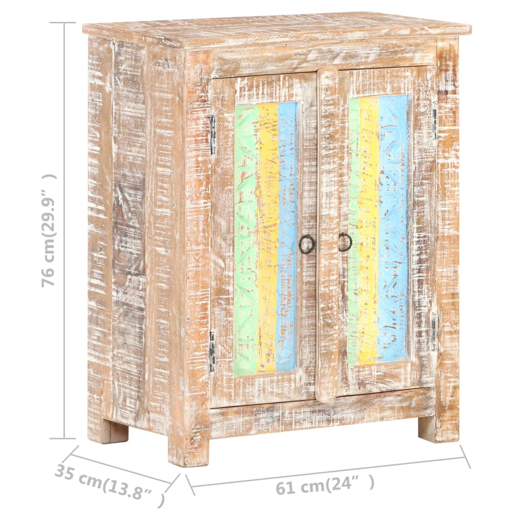 Sideboard 61x35x76 cm Raues Akazienholz - Pazzar.ch