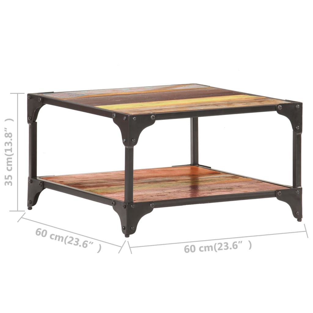 Couchtisch 60x60x35 cm Altholz Massiv - Pazzar.ch