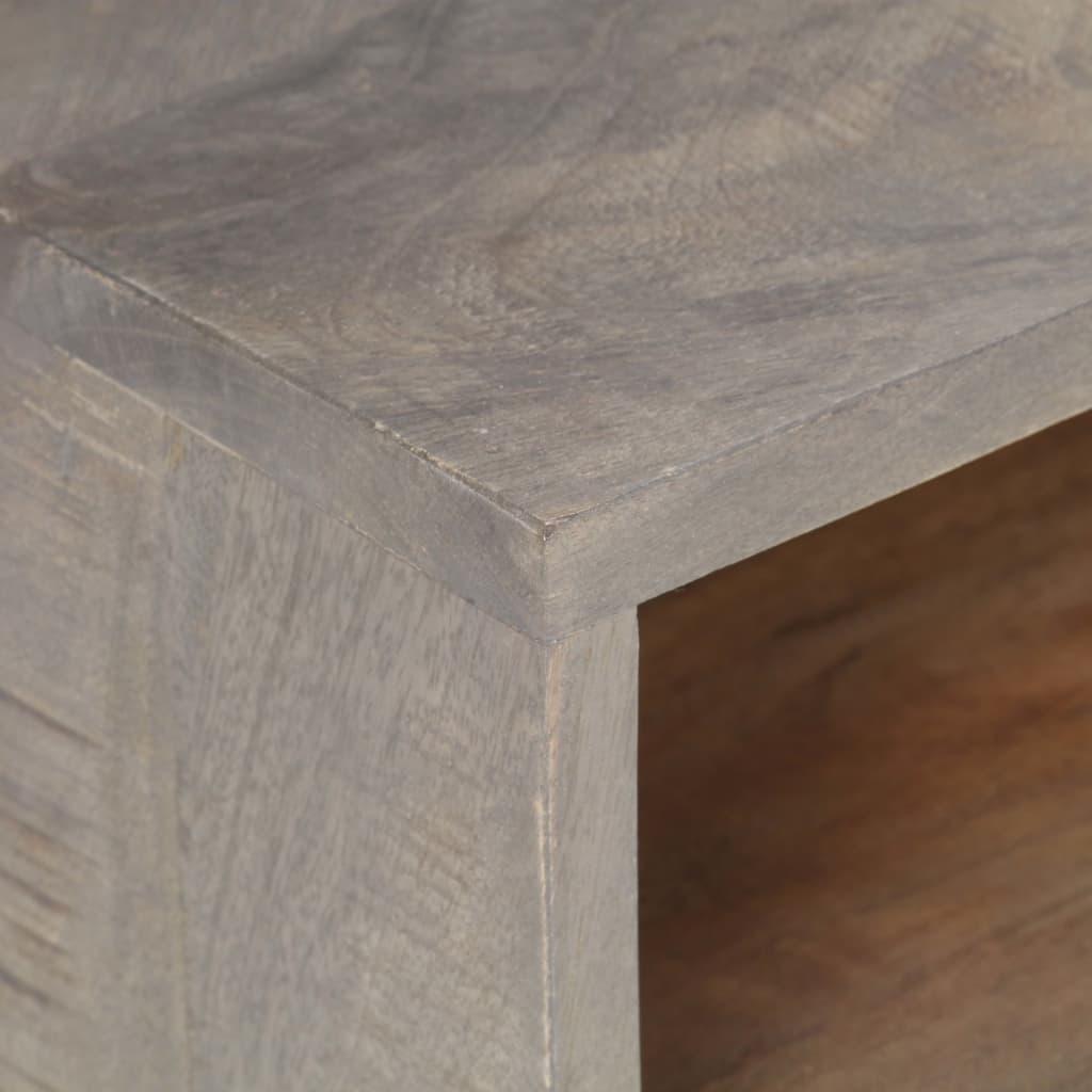 TV-Schrank Grau 130x35x51 cm Raues Mango-Massivholz - Pazzar.ch