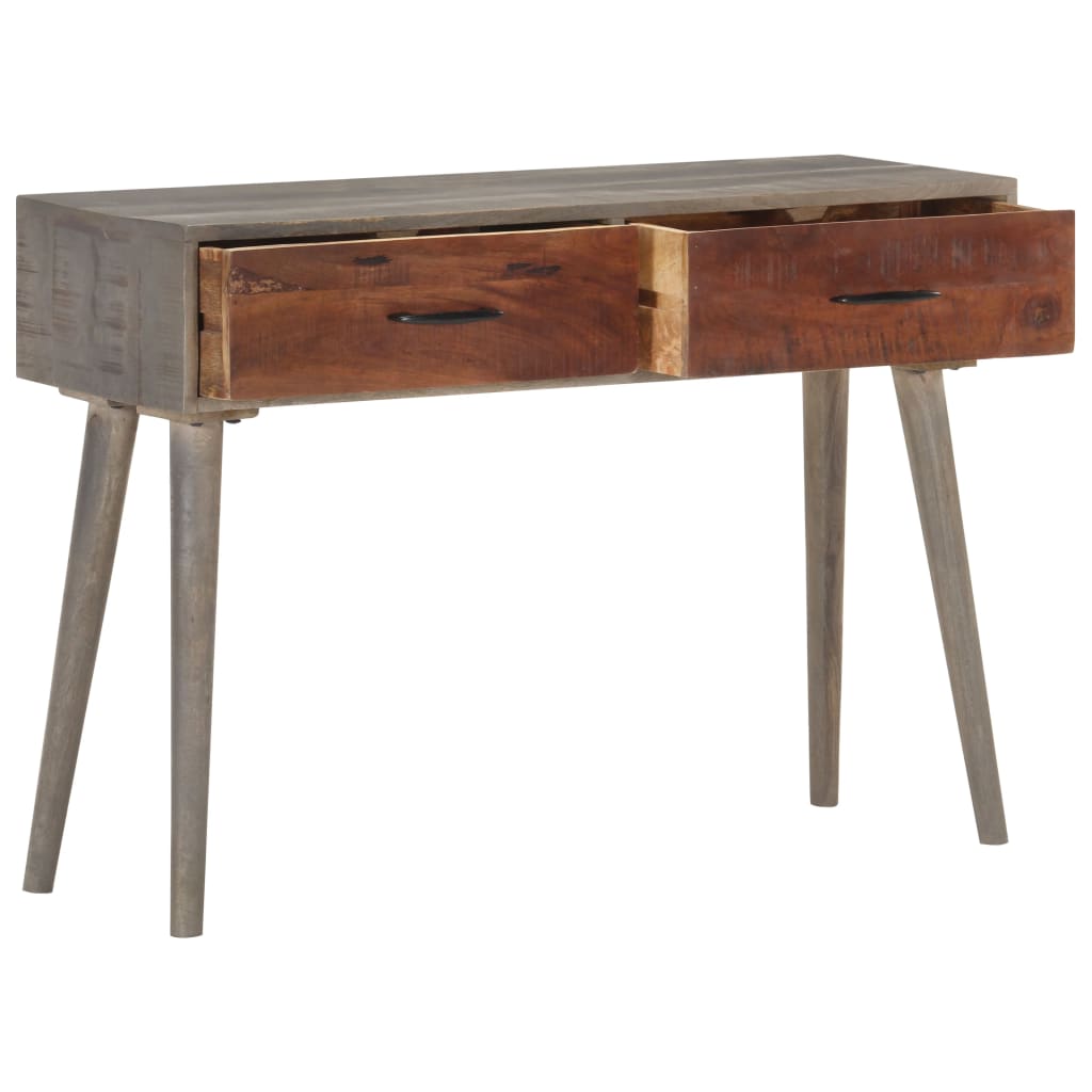 Konsolentisch Grau 110x35x75 cm Raues Mango-Massivholz - Pazzar.ch