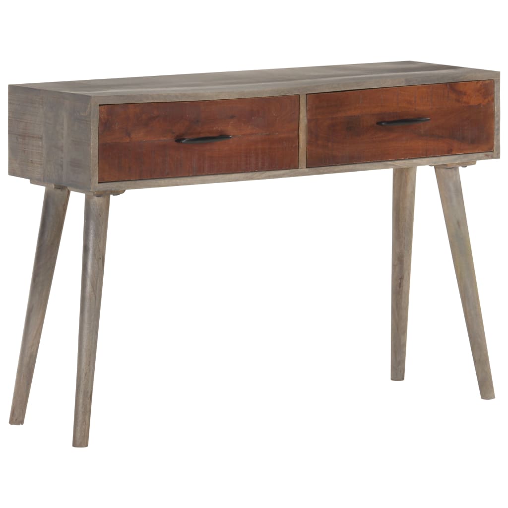 Konsolentisch Grau 110x35x75 cm Raues Mango-Massivholz - Pazzar.ch