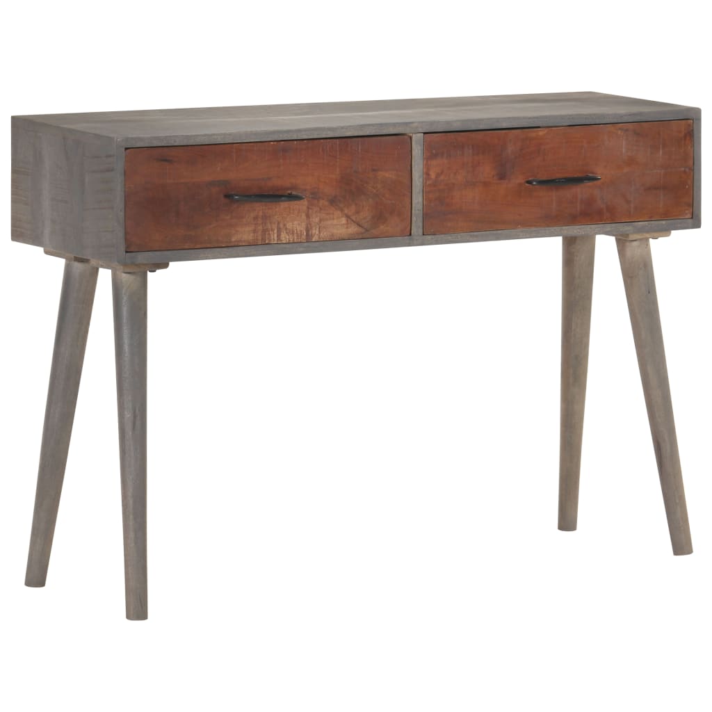 Konsolentisch Grau 110x35x75 cm Raues Mango-Massivholz - Pazzar.ch