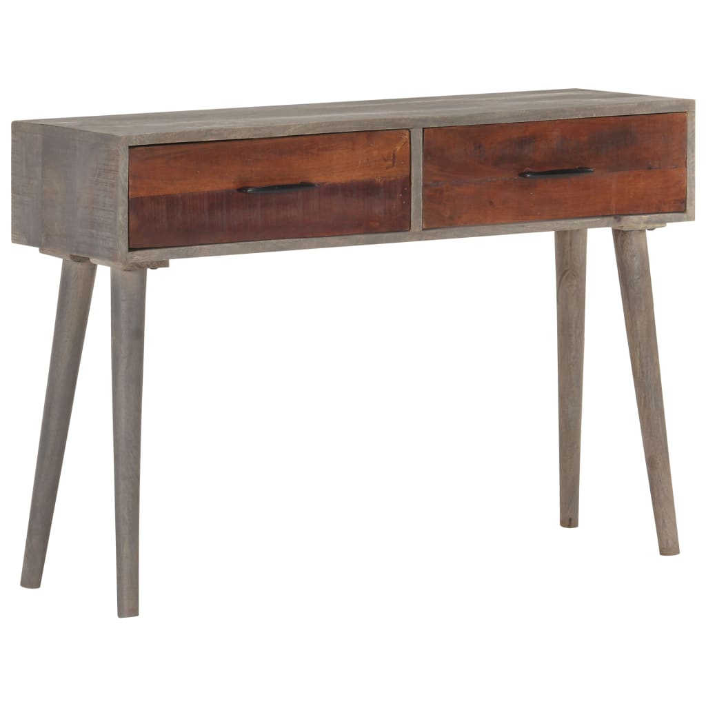 Konsolentisch Grau 110x35x75 cm Raues Mango-Massivholz - Pazzar.ch