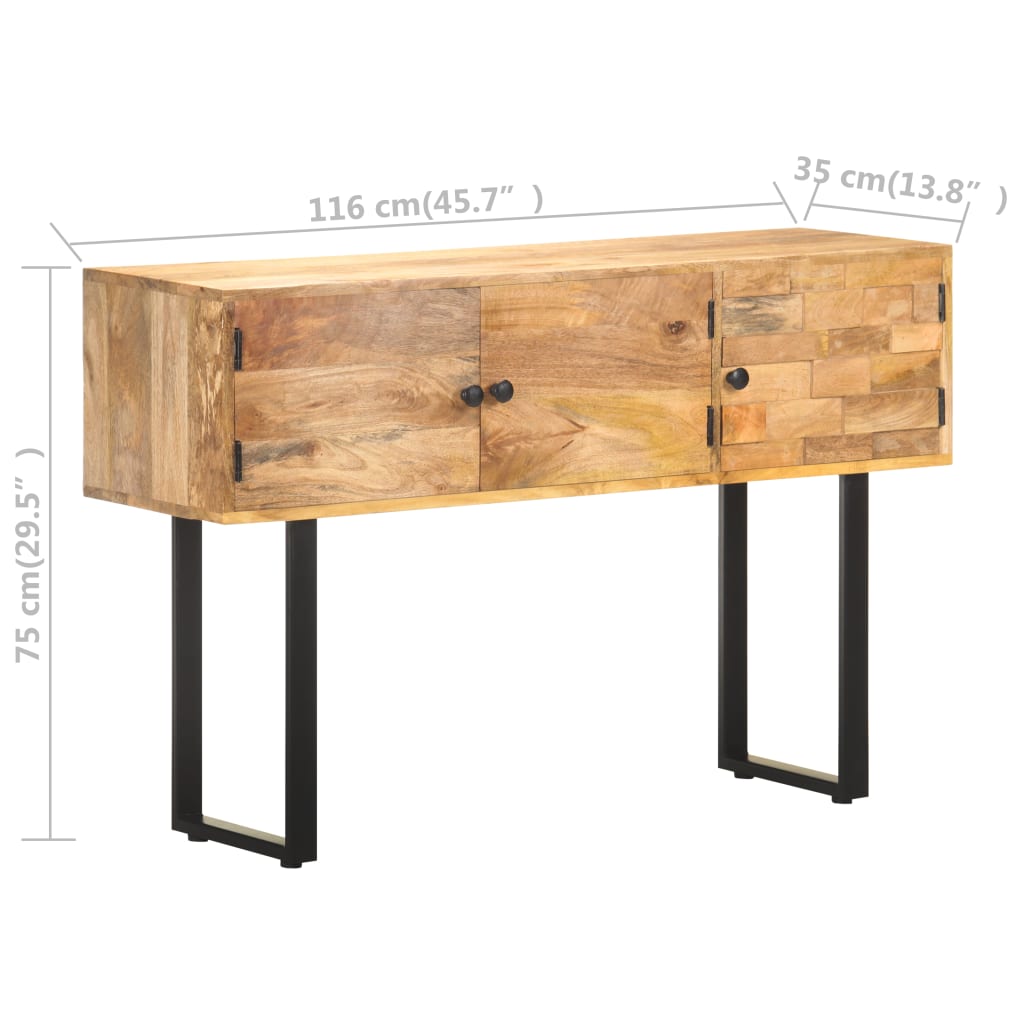 Sideboard 116x35x75 cm Massivholz Mango - Pazzar.ch