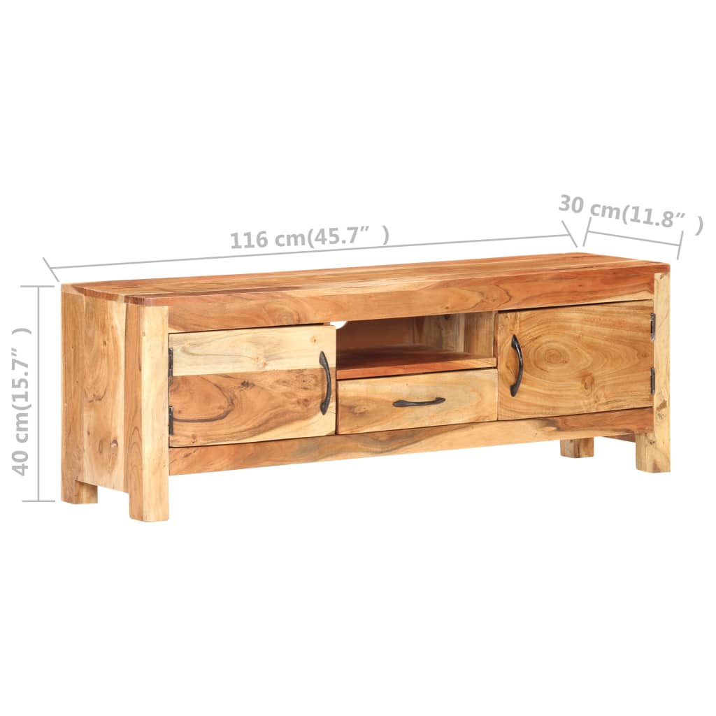 TV-Schrank 116x30x40 cm Massivholz Akazie - Pazzar.ch