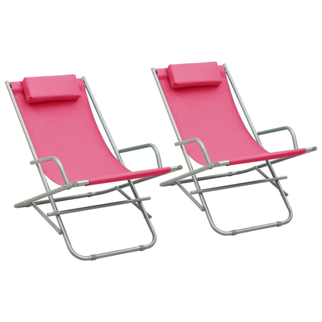 Schaukelstühle 2 Stk. Stahl Rosa - Pazzar.ch