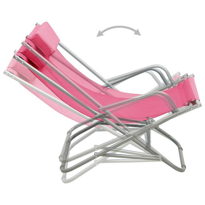 Schaukelstühle 2 Stk. Stahl Rosa - Pazzar.ch