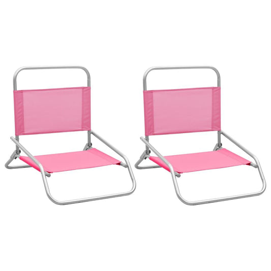Klappbare Strandstühle 2 Stk. Rosa Stoff - Pazzar.ch