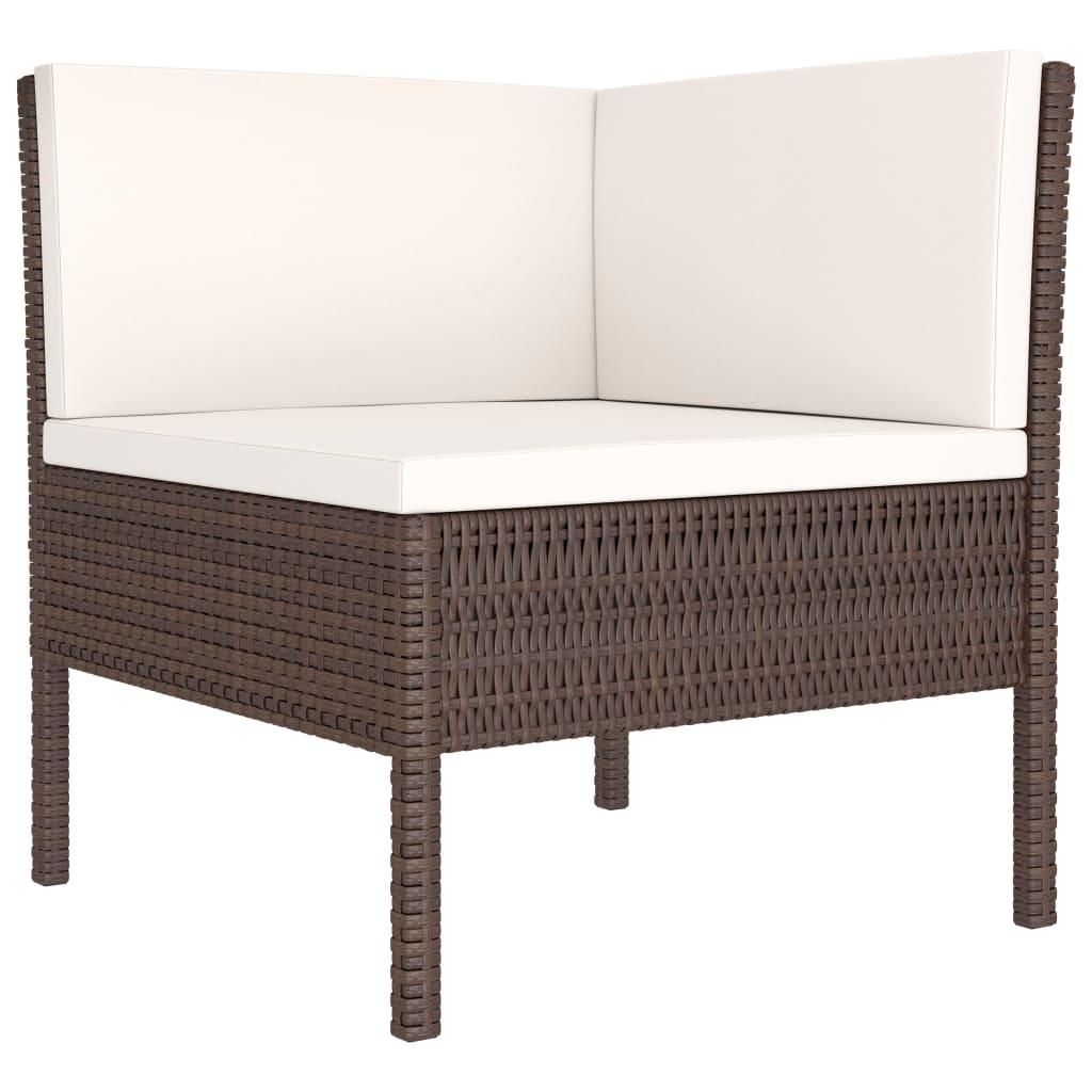 2-tlg. Garten-Lounge-Set mit Auflagen Poly Rattan Braun - Pazzar.ch