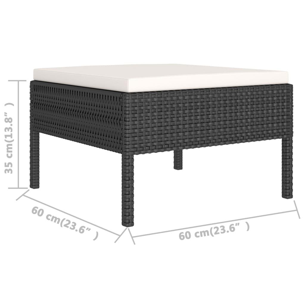 2-tlg. Garten-Lounge-Set mit Auflagen Poly Rattan Schwarz - Pazzar.ch