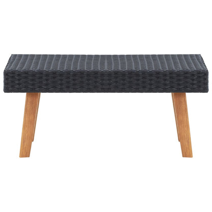 Garten-Couchtisch Poly Rattan Schwarz - Pazzar.ch
