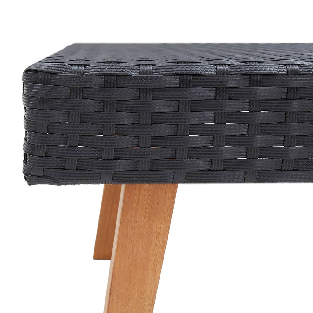 Garten-Couchtisch Poly Rattan Schwarz - Pazzar.ch