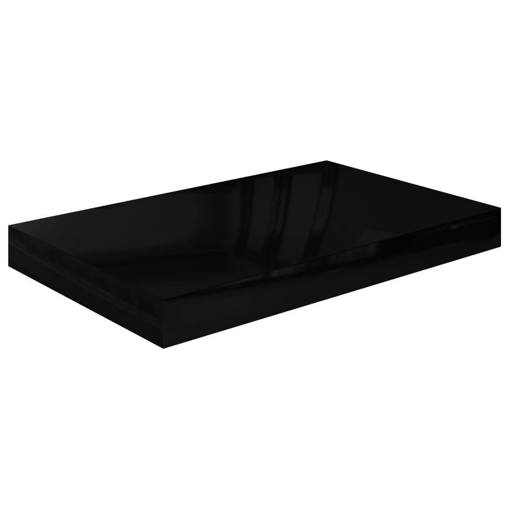 Schweberegale 4 Stk. Hochglanz-Schwarz 40x23x3,8 cm MDF - Pazzar.ch