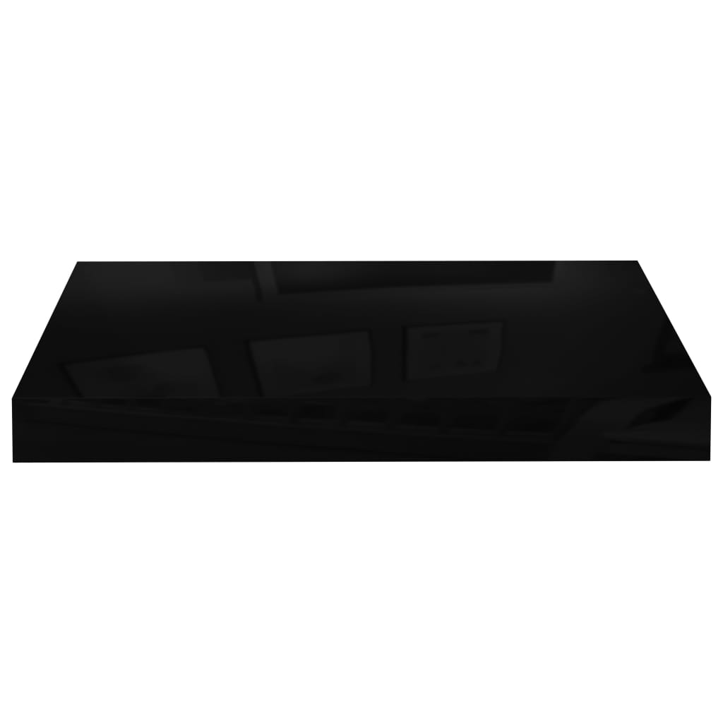 Schweberegale 4 Stk. Hochglanz-Schwarz 40x23x3,8 cm MDF - Pazzar.ch