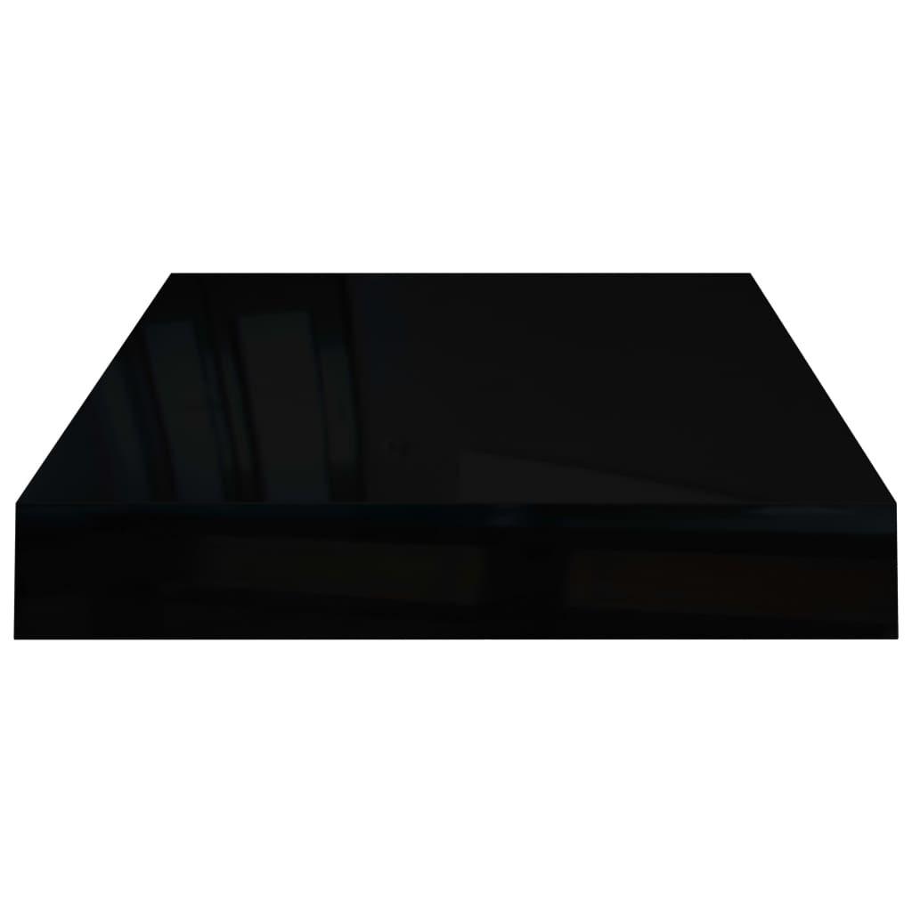 Schweberegale 4 Stk. Hochglanz-Schwarz 40x23x3,8 cm MDF - Pazzar.ch