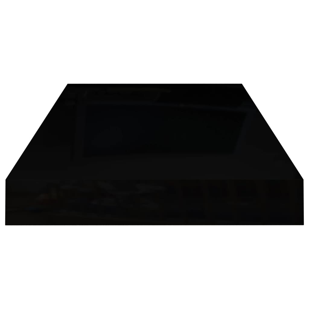 Schweberegale 4 Stk. Hochglanz-Schwarz 50x23x3,8 cm MDF - Pazzar.ch