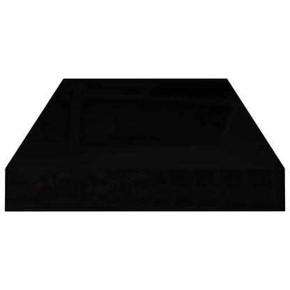 Schweberegale 4 Stk. Hochglanz-Schwarz 50x23x3,8 cm MDF - Pazzar.ch