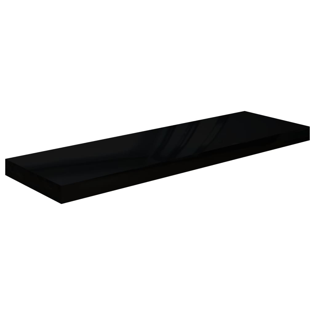 Schweberegal Hochglanz-Schwarz 80x23,5x3,8 cm MDF - Pazzar.ch