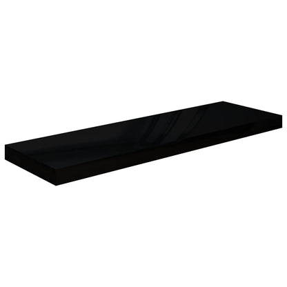 Schweberegal Hochglanz-Schwarz 80x23,5x3,8 cm MDF - Pazzar.ch