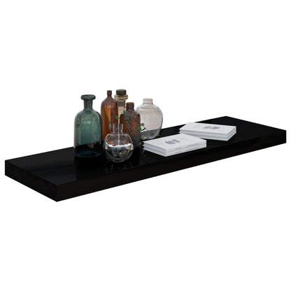 Schweberegal Hochglanz-Schwarz 80x23,5x3,8 cm MDF - Pazzar.ch