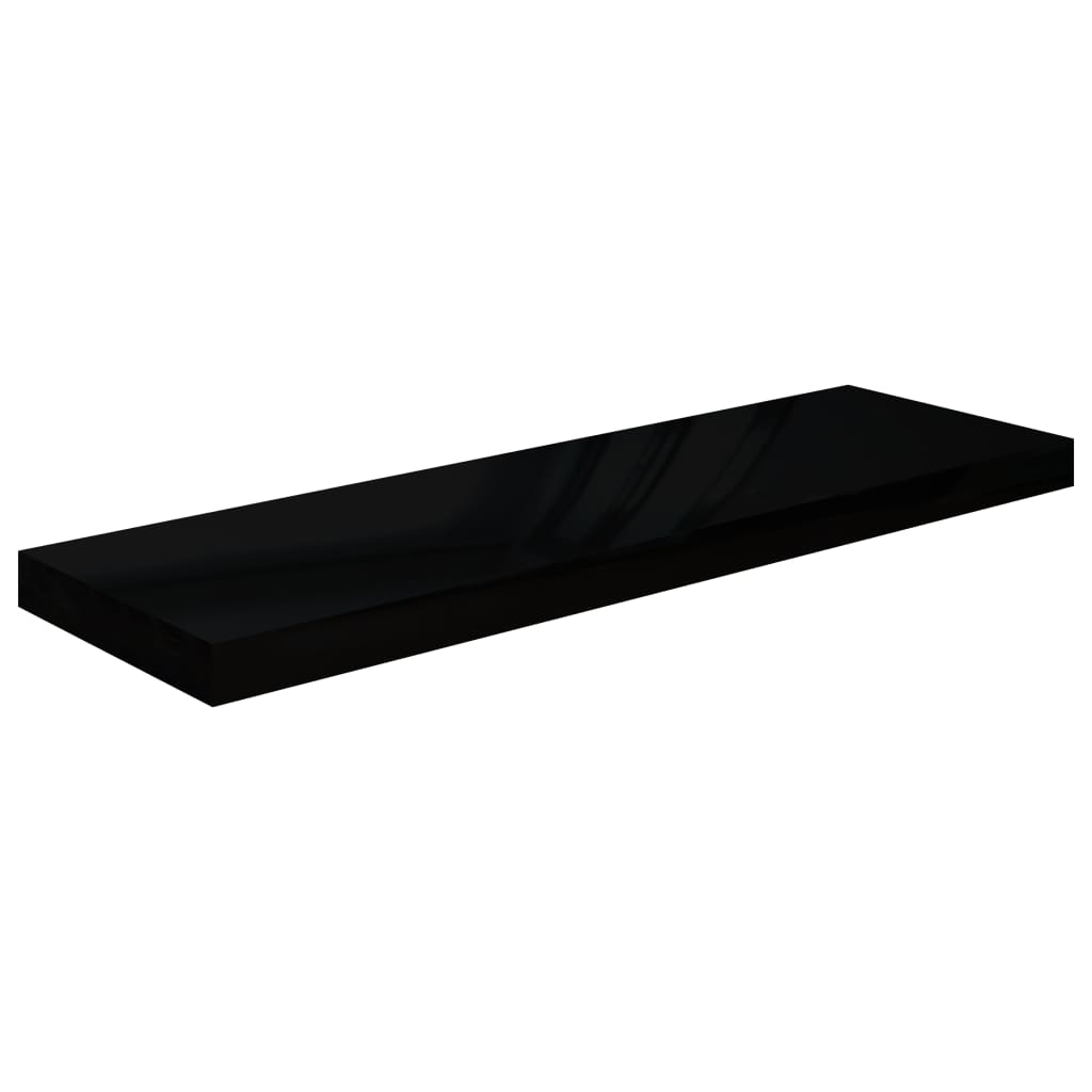 Schweberegale 4 Stk. Hochglanz-Schwarz 80x23,5x3,8 cm MDF - Pazzar.ch