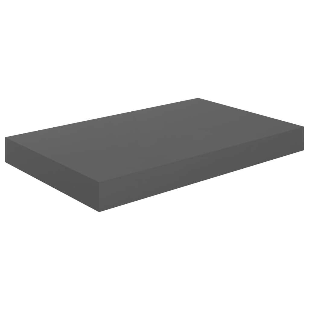 Schweberegale 2 Stk. Hochglanz-Grau 40x23x3,8 cm MDF - Pazzar.ch