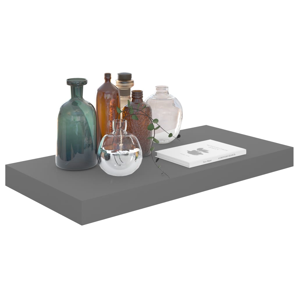 Schweberegal Hochglanz-Grau 50x23x3,8 cm MDF - Pazzar.ch