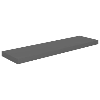 Schweberegale 2 Stk. Hochglanz-Grau 90x23,5x3,8 cm MDF - Pazzar.ch