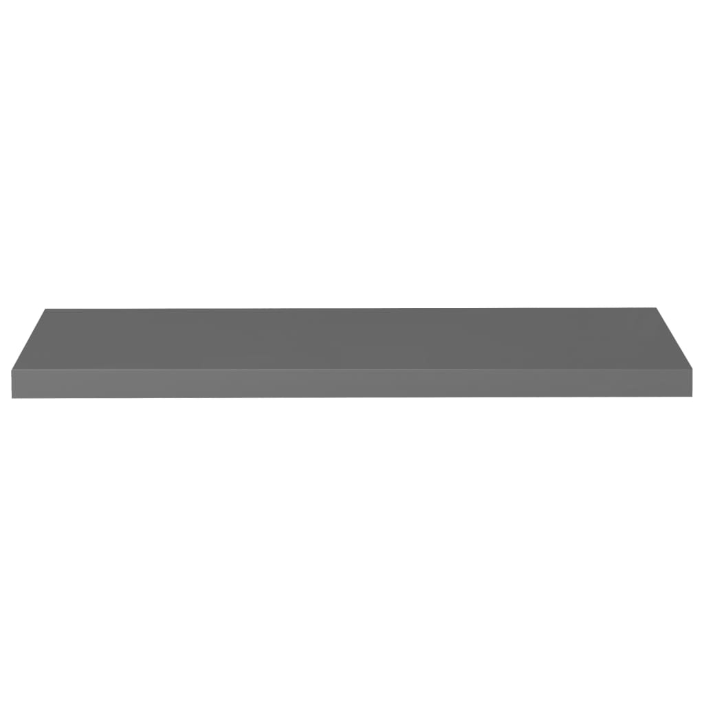 Schweberegale 2 Stk. Hochglanz-Grau 90x23,5x3,8 cm MDF - Pazzar.ch