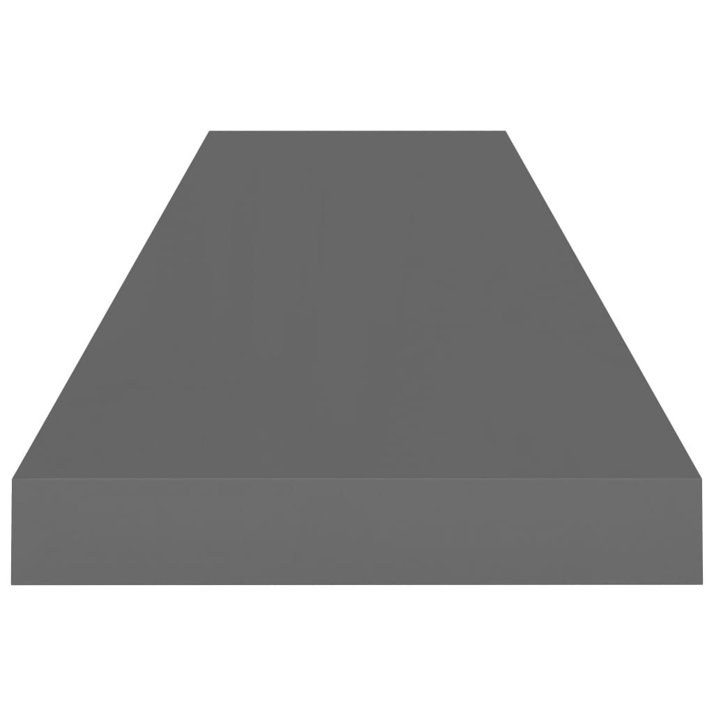 Schweberegale 4 Stk. Hochglanz-Grau 90x23,5x3,8 cm MDF - Pazzar.ch
