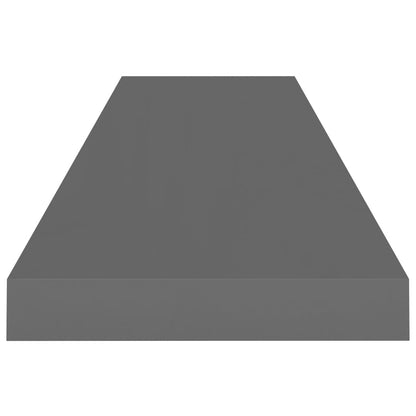 Schweberegale 4 Stk. Hochglanz-Grau 90x23,5x3,8 cm MDF - Pazzar.ch
