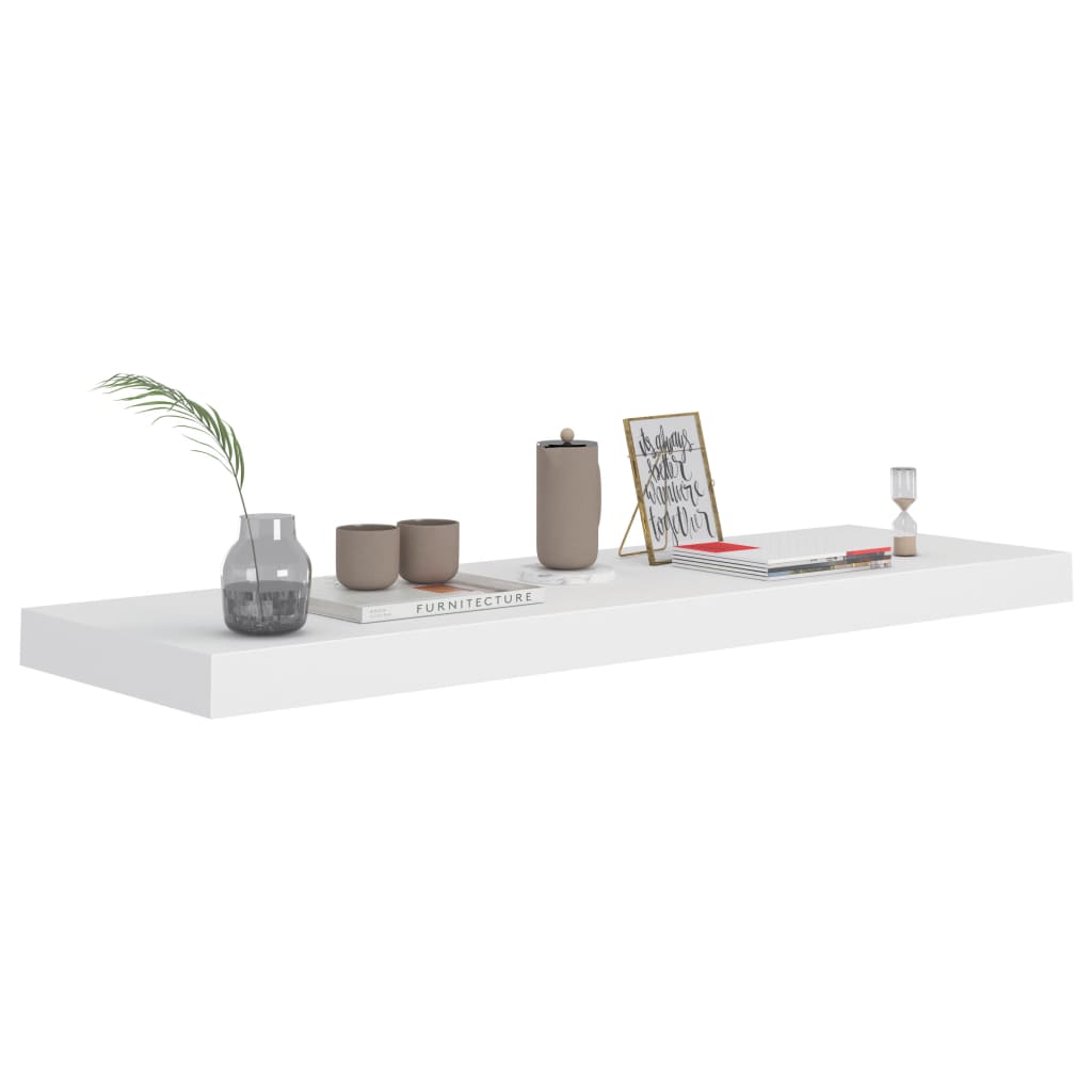 Schweberegale 2 Stk. Weiß 80x23,5x3,8 cm MDF - Pazzar.ch