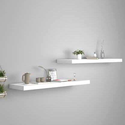 Schweberegale 2 Stk. Weiß 90x23,5x3,8 cm MDF - Pazzar.ch