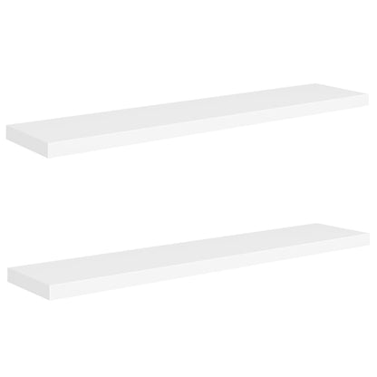 Schweberegale 2 Stk. Weiß 120x23,5x3,8 cm MDF - Pazzar.ch