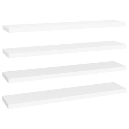 Schweberegale 4 Stk. Weiß 120x23,5x3,8 cm MDF - Pazzar.ch