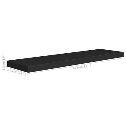 Schweberegale 4 Stk. Schwarz 90x23,5x3,8 cm MDF - Pazzar.ch