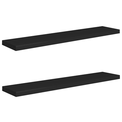 Schweberegale 2 Stk. Schwarz 120x23,5x3,8 cm MDF - Pazzar.ch
