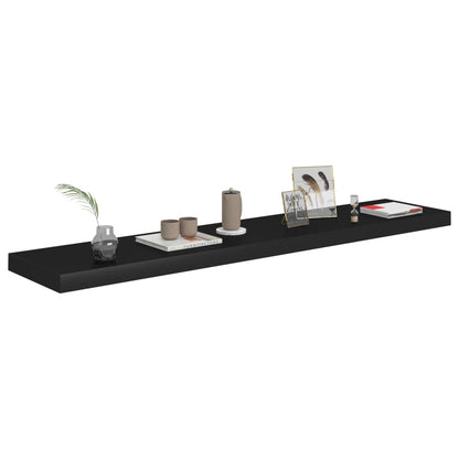 Schweberegale 2 Stk. Schwarz 120x23,5x3,8 cm MDF - Pazzar.ch