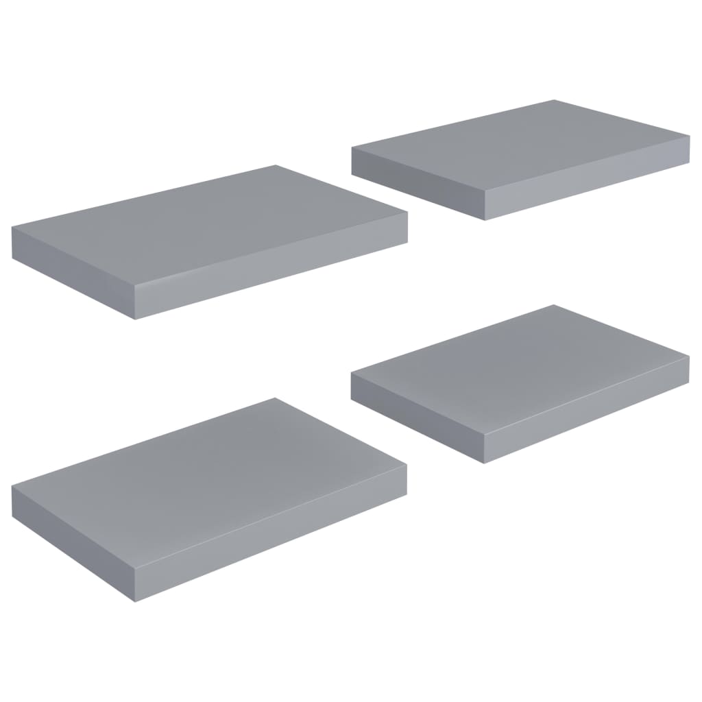 Schwebende Wandregale 4 Stk. Grau 40x23x3,8cm MDF - Pazzar.ch